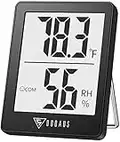 DOQAUS Digital Hygrometer Indoor Thermometer Humidity Meter Room Thermometer with 5s Fast Refresh Accurate Temperature Humidity Monitor for Home, Bedroom, Baby Room, Office, Greenhouse, Cellar (Black)