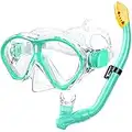 Gintenco Kids Snorkel Set, Diving Mask for Children as Unisex Kids Swimming Goggles, Anti-Fog Diving Mask and Dry Top Snorkel Combo Set for Junior and Youth …