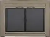 Pleasant Hearth CB-3302 Colby Fireplace Glass Door, Sunlight Nickel, Large