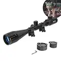 ESSLNB Air Rifle Scope 6-24x50 Rifle Scopes with Mil-Dot Rangefinder AOEG 5 Brightness Settings with 20mm/22mm Picatinny Rail Mount and Covers for Hunting