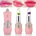 2 Pack Crystal Flower Jelly Lipstick,Magic Color Changing Lipstick,PH Clear Temperature Color Changing Lip Gloss,Lip Balm,Long Lasting Nourishing Moisturizing Lip Stick Set(Set C)