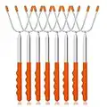 Newthinking Roasting Sticks, Marshmallow Roasting Sticks 45’’ Stainless Telescoping Forks with Orange Insulated Handle for Fire Pit and BBQ Campfire Party, 8 Pack