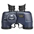 USCAMEL 10x50 Marine Binoculars for Adults, Waterproof Binoculars with Rangefinder Compass，BAK4 Prism FMC Lens Binoculars with Tripod Adapter for Navigation Bird Watching Hunting