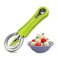 Suuker Melon Baller Scoop Set,Professional 4 In 1 Stainless Steel Watermelon Cutter Fruit Carving Tools Set,Fruit Scooper Seed Remover Watermelon Knife for Dig Pulp Separator Fruit Slicer（Green）