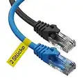 Ultra Clarity Cables Lan Kabel 4,6 Meter - 2 Stücke Netzwerkkabel mit 10 Gbps Schwindigkeit, Ethernet-Kabel für Gerät mit RJ45-Port, Switches, Router, Modems, 15 Fuß, Schwarz & Blau