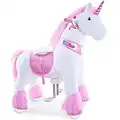 PonyCycle Ufficiale Classico Modello U Cavalca l'unicorno Peluche animali da passeggio Unicorno a cavallo su ruota (con freno e suono/altezza 90 cm/Taglia 4 per età 4-8) Unicorno rosa Ux402