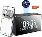 Hidden Camera Clock, 1080P WiFi Streaming Spy Camera with Night Vision Sits in Small Desk Alarm Clock, 120° View Angle Nanny Cam with Remote View, Motion Detection Alert, Video Recording (2.4G Only)