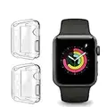 FINENIC 2-Pack Screen Protectors for Apple Watch 38mm, Shock Resistant, Soft TPU Screen Protector Case for iWatch, Screen Protector for iWatch Series 1/2/3 38mm (High Clear) 【38mm】