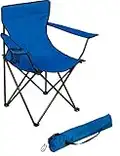 Trademark Innovations Folding Outdoor Beach Camp Chair, 18" L x 31" W x 32" H, Blue