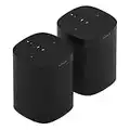 Sonos One (Gen 2) Two Room Set Voice Controlled Smart Speaker with Amazon Alexa Built in (2-Pack Black)