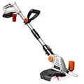 VonHaus Cordless Grass Trimmer – Electric Lawn Trimmer/Edger for Flower Beds & Lawns – 20V Battery, Extendable Telescopic Handle, 12x Blades, Rotating/Swivel Head, Flower Guard – 2 Year Warranty