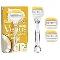 Gillette Venus ComfortGlide Coconut with Olay Women's Razor + 3 Razor Blade Refills, Lubrastrip with A Touch of Vitamin E, Packaging May Vary