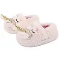 LongBay Girls Boys Slippers Novelty Unicorn Dinosaur Penguin Cute Fluffy Non-Slip Sole Warm Comfortable Unisex Childerns House Shoes(1-2 UK,Beige)