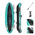 Bestway Hydroforce Ventura Kayak 1 Person Set, Inflatable Boat Set With Hand Pump, Paddle And Storage Bag, Multiple Styles, Light Blue