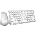 Wireless Bluetooth Keyboard and Mouse Set, Portable Slim Silent Rechargeable Cordless Keyboard and Mouse Combo Compatible with iPad/Mac/Macbook/Android/Windows/PC/Computer