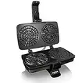 Chef'sChoice 834 PizzellePro Toscano Nonstick Pizzelle Maker Features Baking Indicator Light Consistent Even Heat Press Delicious Pizzelles in Seconds, 2-Slice, Silver