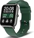 Popglory Reloj Inteligente Mujer, Smartwatch con Oxígeno Sanguíneo Presión Arterial Frecuencia Cardíaca, Pulsera Actividad Impermeable IP67 para Hombre Mujer para Android iOS (Verde Nuevo)