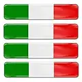 SkinoEu® 4 x 3D Gel Silicone Stickers Decals Italy National Flag Logo Emblem Badge Car Auto Moto Motorcycle Windows Door PC Tablet Laptop Accessories Tuning Gift F 13