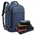 Asenlin 40L Travel Backpack ，17 Inch Laptop Backpack Flight Approved Luggage Carry On Water Resistant Computer Backpack for Weekender Overnight Large Daypack Blue