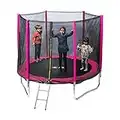 Cama elástica Infantil 250 - Rosa - Trampolín para niños y niñas con Red de Seguridad Ideal para Exterior