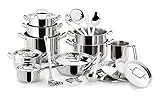 Lagostina Sfiziosa, 24pc 18/10 Stainless Steel Cookware Set, Kitchen Pots and Pans, Induction Safe