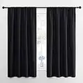 NICETOWN Black Blackout Curtain Blinds - Solid Thermal Insulated Window Treatment Blackout Drapes/Draperies for Bedroom (2 Panels, 42 inches Wide by 63 inches Long, Black)