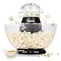 Duronic POP50 BK Macchina per Popcorn ad aria calda – Capacità di 50 g con ciotola rimovibile – Senza grassi o oli – Pop-corn senza olio – Basso contenuto calorico