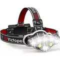 Victoper Rechargeable Headlamp, 8 LED 18000 High Lumen Bright Head Lamp with Red Light, Lightweight USB Head Light, 8 Mode Waterproof Head Flashlight for Outdoor Running Hunting Hiking Camping Gear