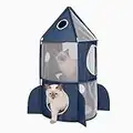 Catit 42001 Vesper Turm, in Raketenform, mit Schlafkissen, für Katzen, blau