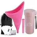 ABXLNIU Female Urination Device, Female Urinals Portable Pee Funnel for Women with Tube, Women Pee Cup Reusable for Car Camping, Includes Wipes, Gloves