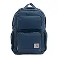 Carhartt 28l Dual-Compartment Backpack, Durable Pack with Laptop Sleeve and Duravax Abrasion Resistant Base, Navy, One Size, Force Advanced Backpack