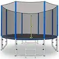 Trampolino da Giardino Φ244cm/305cm/366cm Trampolino Bambini Tappeto Elastico con Rete di Sicurezza Scaletta Copertura Bordi e Accessori