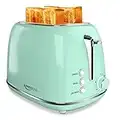 Toaster 2 Slice Stainless Steel Toaster Retro with 6 Bread Shade Settings, Bagel, Cancel, Defrost Function, 2 Slice Toaster with Extra Wide Slot, Removable Crumb Tray