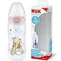 NUK First Choice+ Disney Babyflasche | 0–6 Monate | Temperature Control Anzeige | 300 ml Flasche mit Anti-KoliK-Ventil | BPA-frei | Trinksauger aus Silikon | Winnie Puuh (Rosa)