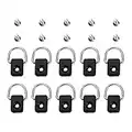 10PCS Kayak D Ring, Kayak D Anneaux Noir Canoë Pêche Gréement D anneau Avec vis M6 Bateau Gréement D Anneau Sécurité Attache Boucle Attache Kayak pour Canoë Kayak Bateau Pêche Voile À La Voile