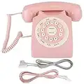 Aigend Vintage Téléphone, Téléphone Filaire de qualité d'appel Haute définition pour Bureau à Domicile Rose