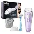 Braun Silk-expert Pro 3 Depiladora Mujer Luz Pulsada IPL y Maquinilla de Afeitar Venus, Depilación Permanente del Vello Visible en Casa, Unisex, PL 3011, Blanco/Lila