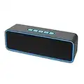 Sonkir Haut-Parleur Bluetooth, Enceinte Bluetooth 5.0 Portable avec Son stéréo Hi-FI 3D Mode FM pour Les Voyages, Les fêtes, l'extérieur et l'intérieur, Les Cadeaux de Noël pour Papa, Maman - Bleu