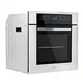 Empava 24 Inch Electric Single Wall Oven 10 Cooking Functions Deluxe 360° ROTISSERIE with Sensitive Touch Control in Stainless Steel