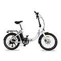 URBANBIKER Bicicleta Eléctrica Plegable Mini T Color Blanco, 20", Motor 250 W, Batería Litio Extraible 540 WH (36V 15 Ah) Celdas Tesla, Frenos Hidraulicos, Hombre & Mujer, Ebike Ciudad.