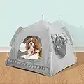 Cat House Bed Tent,Portable Folding Pet Teepee for Cat Small Dog, All Seasons Cat Bed Tent Cozy Cave with Removable Washable Cushion Pillow Indoor Outdoor,Large Size19 x19 x19