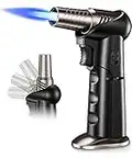 Uivaby Butane Torch, Refillable Kitchen Torch Lighter with Adjustable Torch Nozzle & Flame, Cooking Blow Torch with Safety Lock for Creme Brulee, Baking, BBQ, Crafting, and DIY—Butane Gas Not Included