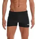 Arcweg Men's Swimming Trunks Shorts with Removable Pad Sport Boxer Swimwear Boxers Underwear Drawstring Summer Beach Board Shorts Elastic Swimsuit Bottom (Black, L)