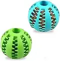 Dog Toy Ball, Interactive Dog Chew Toy Rubber Dog Food Ball,Puppy Teething Toy Dog Food Treat Feeder Tooth Cleaning Ball,Bite Resistant Pet Exercise Interactive Dog Toys -2.75'' *2.75''