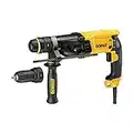 DEWALT D25134K-QS Tassellatore SDS-Plus, 3 Modalità, 800 W, Doppio Mandrino Autoserrante, Attacco Rapido 13 mm