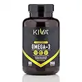 Kiva Omega-3 Fish Oil - Triple Strength, Superior Triglyceride Form, NON-GMO, Heavy Metal and PCBs Tested with No Fishy Burps, (180 Softgels)