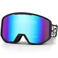 EXP VISION Occhiali da sci per uomo e donna, occhiali da snowboard, occhiali da neve OTG, 100% protezione UV, occhiali da sci per portatori di occhiali, anti-nebbia, snowboard, occhiali da sci (Blu)