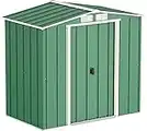 Duramax ECO 6 x 4 Hot-Dipped Galvanized Metal Garden Shed - Tool Storage Shed - Green with Off-White Trimmings - 15 Years Warranty