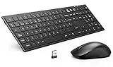 Teclado Raton, TedGem Teclado y Ratón Inalámbrico, Ultrafinos y Silenciosos Teclado Inalámbrico Ergonómico de 2.4G y Mouse dpi Ajustable para Windows, Escritorio, PC, Computadora Portátil