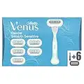 Venus Extra Smooth Sensitive Rasoir Femme, Rasage de Près en Douceur, 1 x Rasoir + 6 Lames [OFFICIEL]